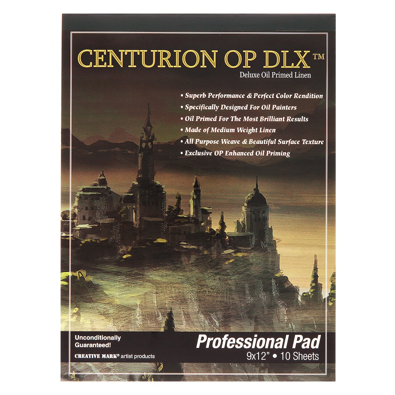 Centurion Deluxe Oil Primed Linen Pad 9"x12" 10 Sheets Per Pad –11 oz. No Bleed Pages, Lightweight, Easy To Travel Canvas Pad for Plein Air Painting